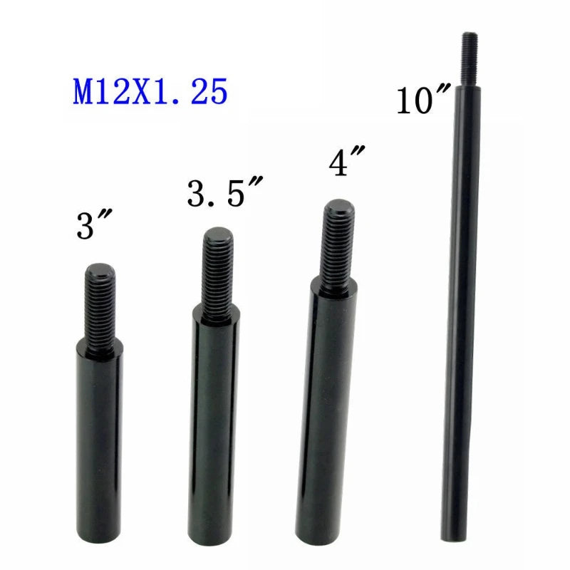 Gear shift extension thread detail, M10 and M12 pitch