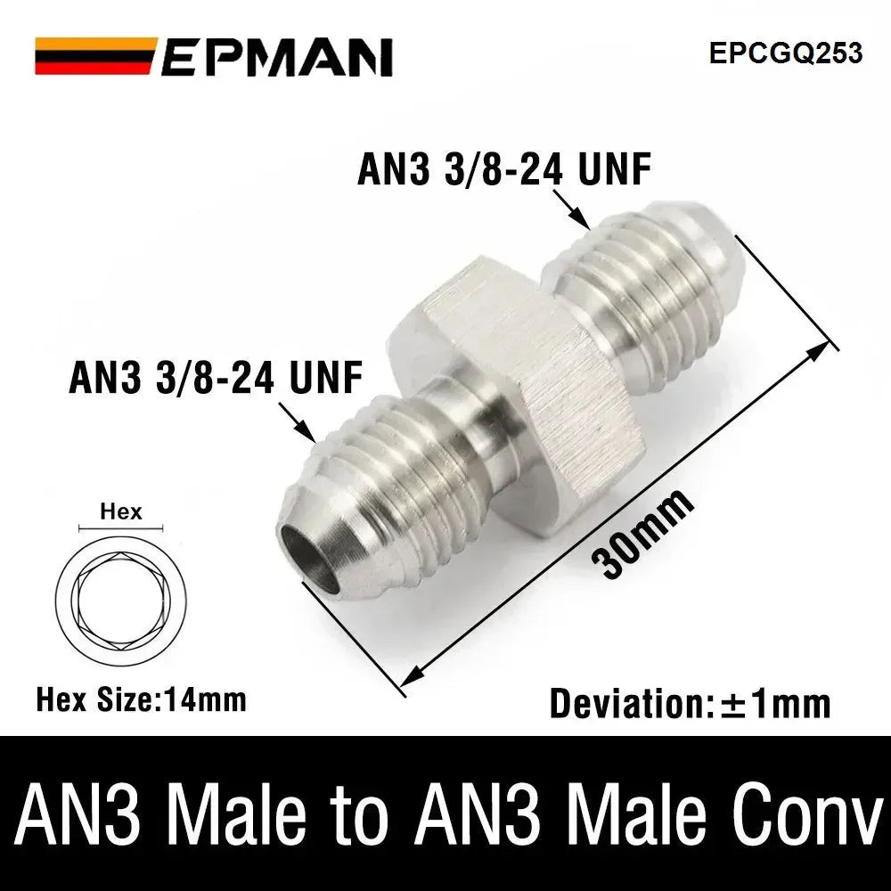 EPMAN Inverted Flare Fitting Turbo Oil Feed Adapter To Male AN3 AN4 Stainless Steel 304 EPCGQ161 Tuck's Performance