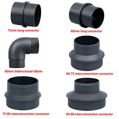 60/75/90mm Automotive Heater Hot Air Pipe Conversion Interconnection Pipe Variable Diameter Joint Accessories Straight Bend Pipe Tuck's Performance