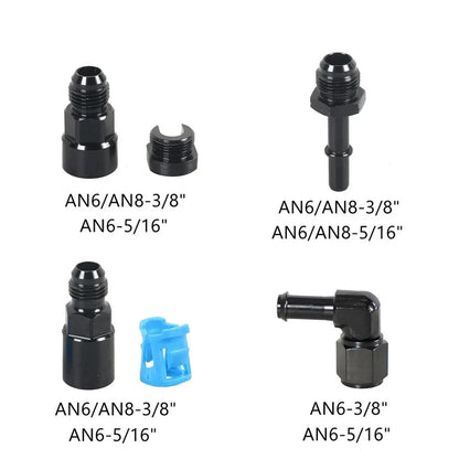 1PC Aluminum 6AN 8AN Male To 3/8" 5/16" Quick Disconnect Male Push On EFI Fitting Adapter Quick Connect Tuck's Performance