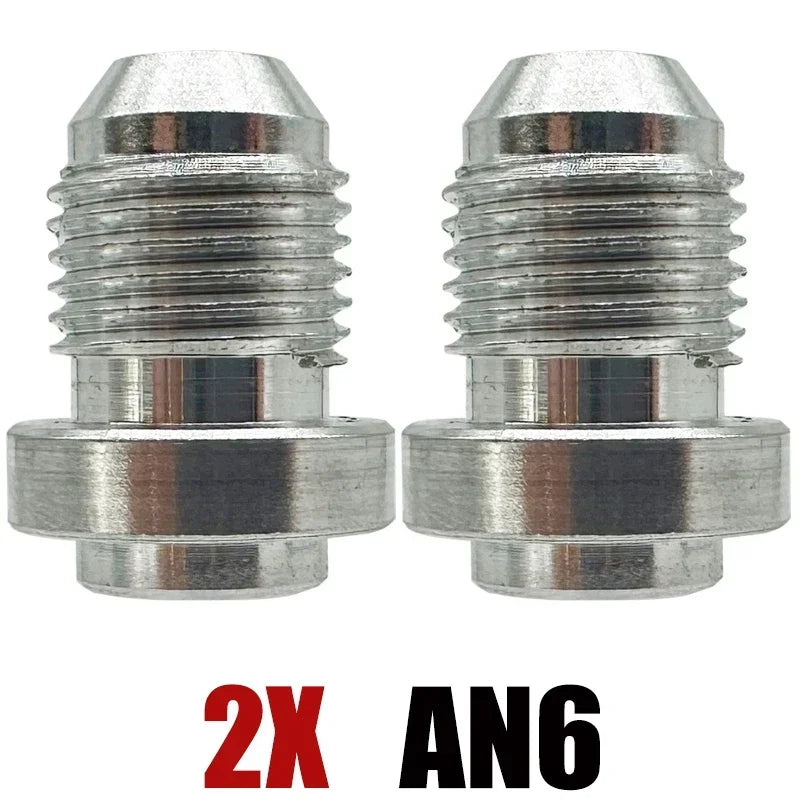 2X 3AN 4AN 6AN 8AN 10AN 12AN 16AN 20AN Male Weld On Fitting Adapter Weld Bung Aluminum Hose Straight Thread Connector Silver Tuck's Performance