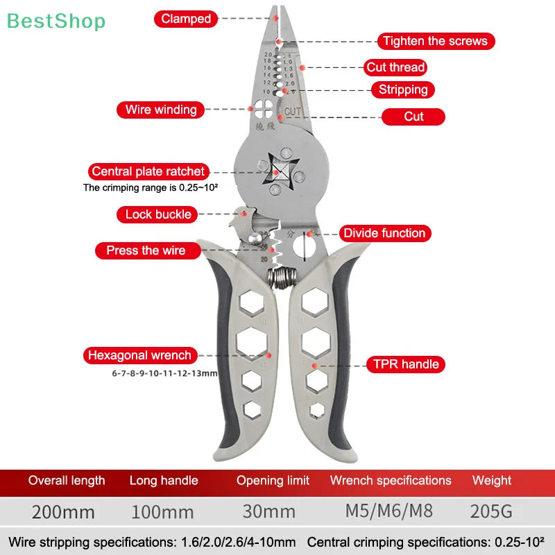 Multi-Function Wire Stripper & Crimping Pliers - product image 6