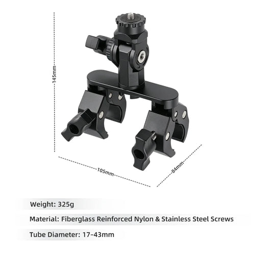 Pole clamp mount to suit Starlink Mini with dimensions and tube range