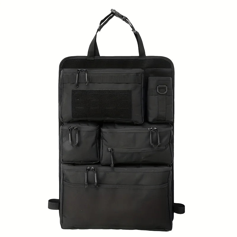 Black tactical seat back organiser