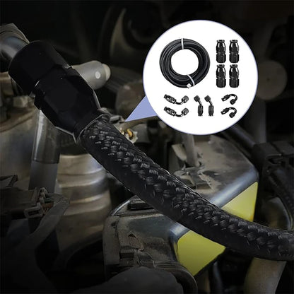 1M AN4 AN6 AN8 AN10 AN12 AN16 AN20 Universal Fuel Hose Oil Gas Cooler Line Pipe Tube Inside PTFE Nylon Stainless Steel Braided Tuck's Performance