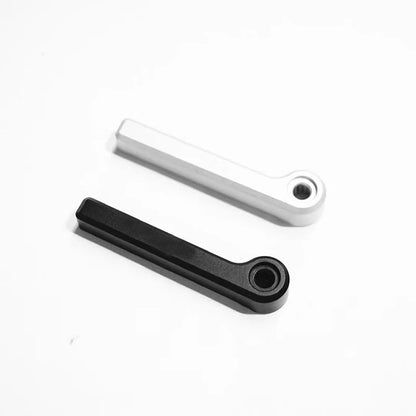 Silver and black aluminium rear door handles