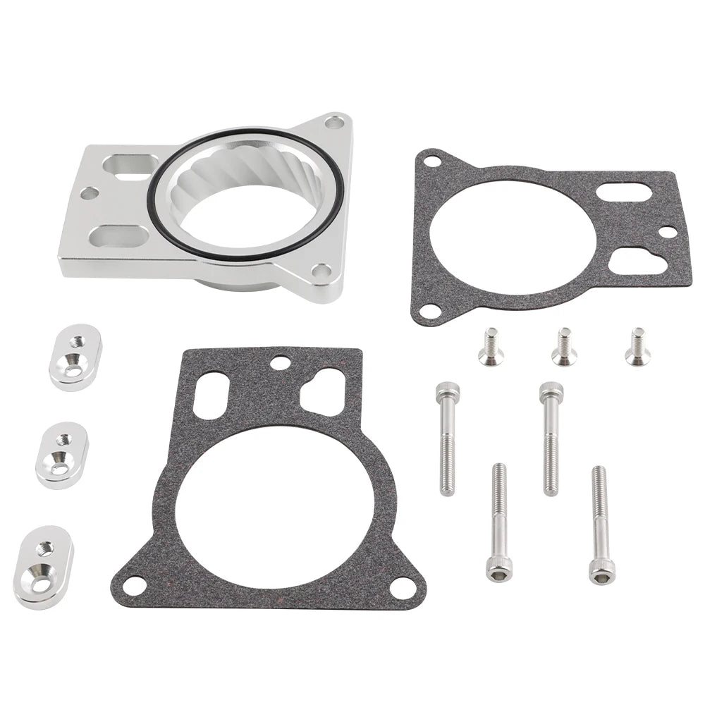 Black Silver Throttle Body Spacer For Cadillac Escalade Chevrolet Avalanche Silverado SSR GMC Sierra Hummer Air Intake System Tuck's Performance