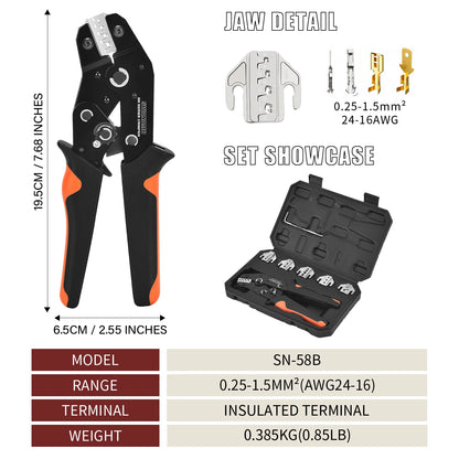 Ratchet Crimping Tool Kit with Interchangeable Jaws - product image 6