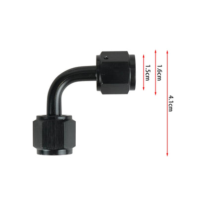 4AN 6AN 8AN 10AN Female to AN Female Union Straight 0 45 90 Degrees Swivel Hose End Fitting Adaptors Aluminum Oil Fuel Connector Tuck's Performance