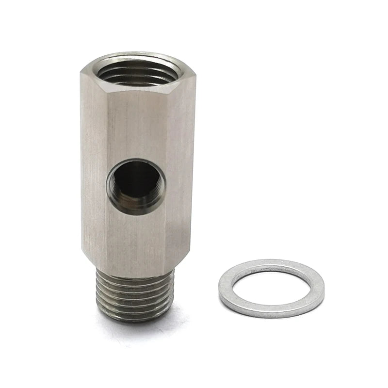 Stainless Steel 1/8NPT Oil Pressure Sensor Tee Adapter M16x1.5 Turbo Feed Line Gauge Fitting Connector for LS Engine Swap Tuck's Performance