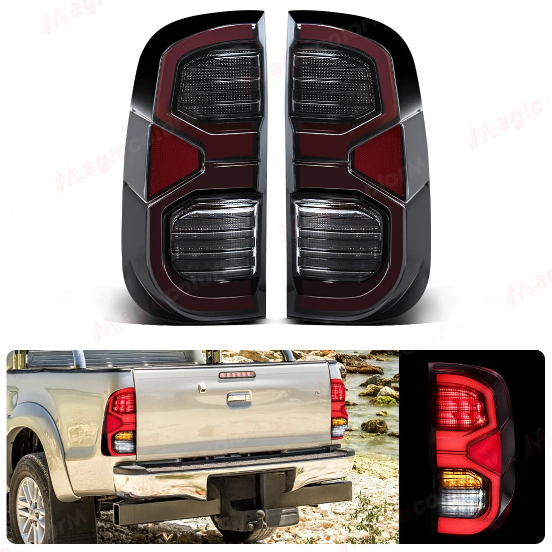 LED Taillight Assembly For Toyota Hilux n70 Brake Reversing Lamp Turn Signal Tail Lights 12V Tuck's Performance