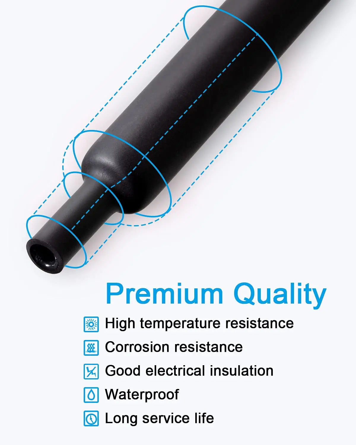 270 PCS Heat Shrink Tubing Kit - 3:1 Ratio Adhesive Lined, Marine Grade Shrink Wrap - Automotive Industrial Heat-Shrink Tubing Tuck's Performance