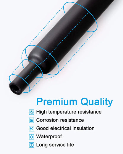 270 PCS Heat Shrink Tubing Kit - 3:1 Ratio Adhesive Lined, Marine Grade Shrink Wrap - Automotive Industrial Heat-Shrink Tubing Tuck's Performance