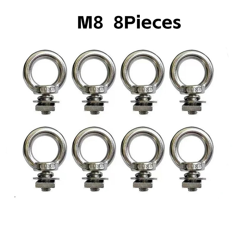 M8 stainless eye bolts 8 pack