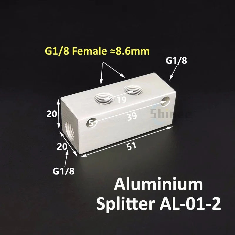 Aluminium Splitter 1/8" 1/2" BSP Internal Thread Port 2 3 4 5 6 7 8 9 10 Way 1/4 Pneumatic Air Manifold Distributor Connector Tuck's Performance