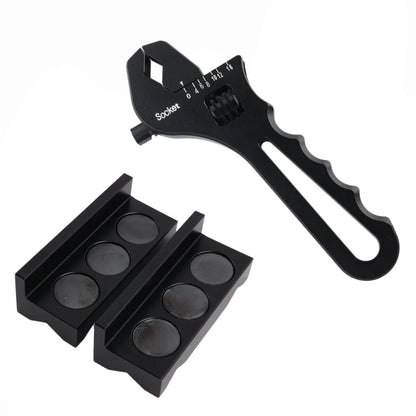 Aluminum Adjustable Wrench Spanner + Vise Jaw Inserts for Fuel Hose End Fitting Tuck's Performance