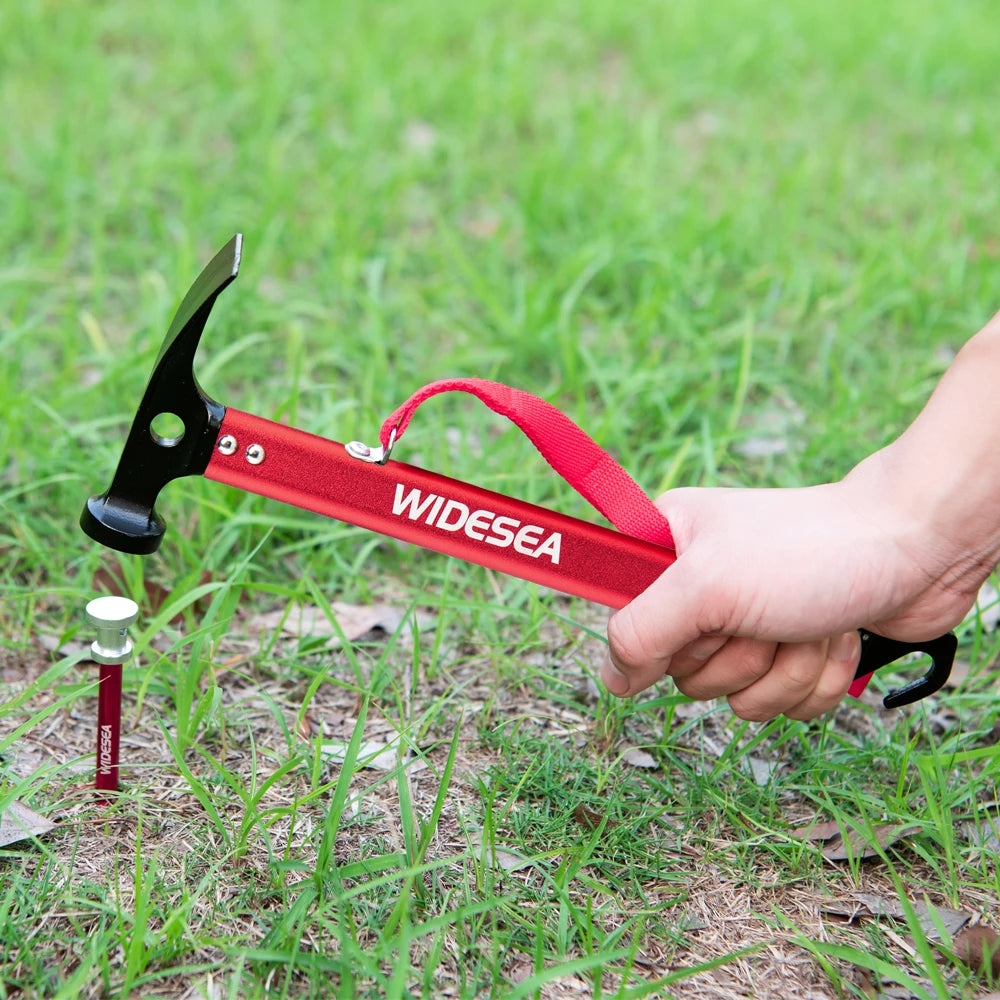 Widesea Aluminum Alloy Camping Nail Hammer Strong Durable Easy to Carry Multifunctional Hammer for Outdoor Tent Staking Backpack Tuck's Performance