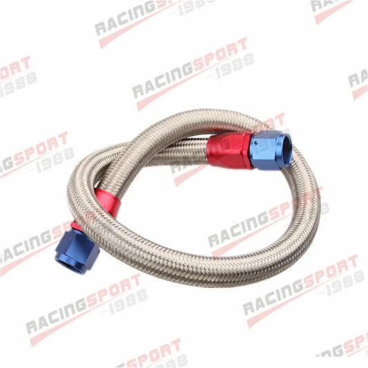 24" Length AN4 AN6 AN8 AN10 AN12 AN16 AN20 SS Braided Oil Fuel Coolant Line Hose Assembly Red/Blue Tuck's Performance
