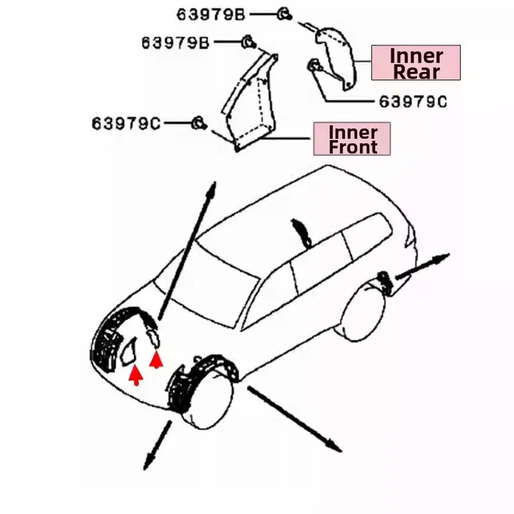 Pajero Sport inner guard flaps 4pc
