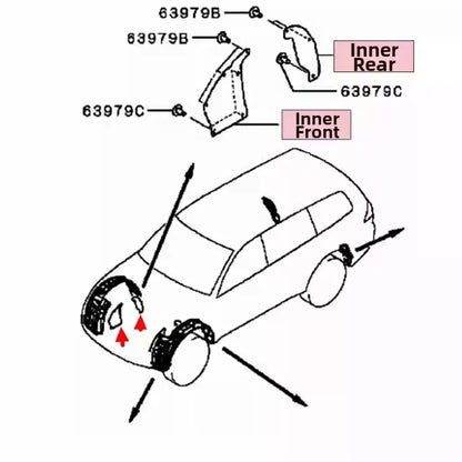Pajero Sport inner guard flaps 4pc