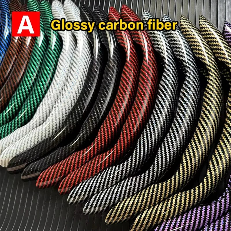 Glossy carbon-look steering wheel cover segments in all colours