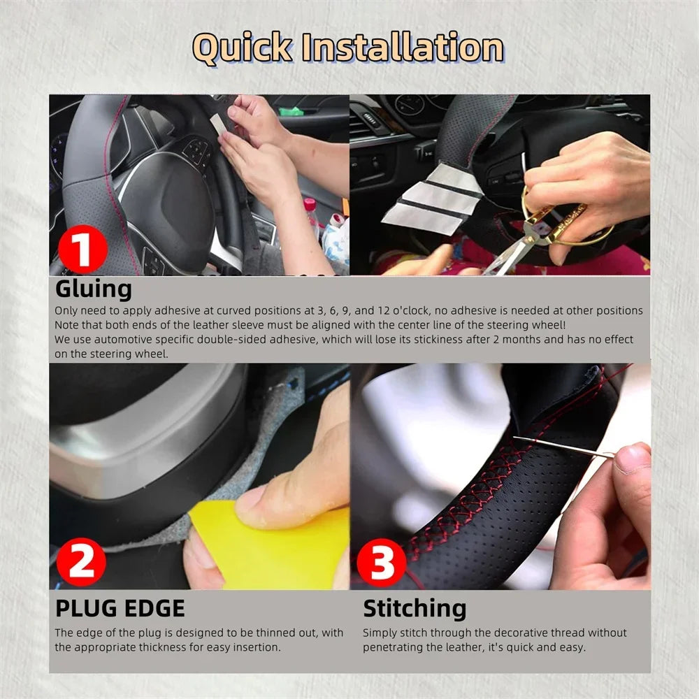 DIY Car Steering Wheel Cover Microfiber Leather For Toyota Land Cruiser Prado 120  4Runner Hilux Tuck's Performance