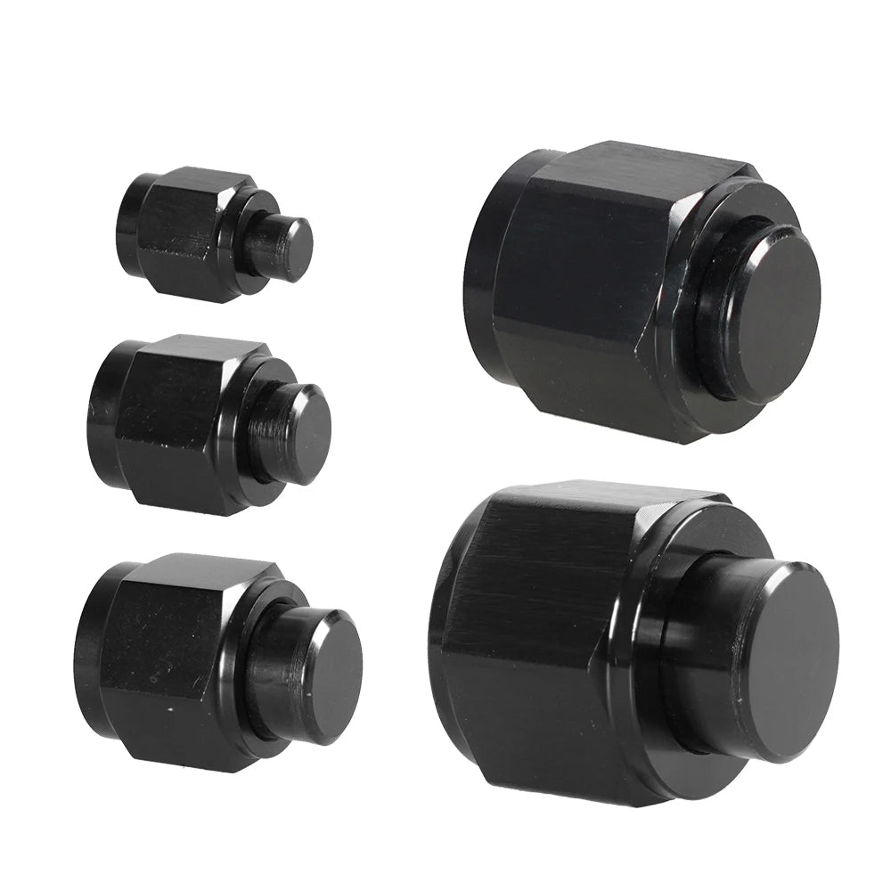 1PC AN4 AN6 AN8 AN10 AN12 Adapter Female Flare End Cap Plug Tube Fitting Hex Head Port Fitting Aluminum Black Tuck's Performance