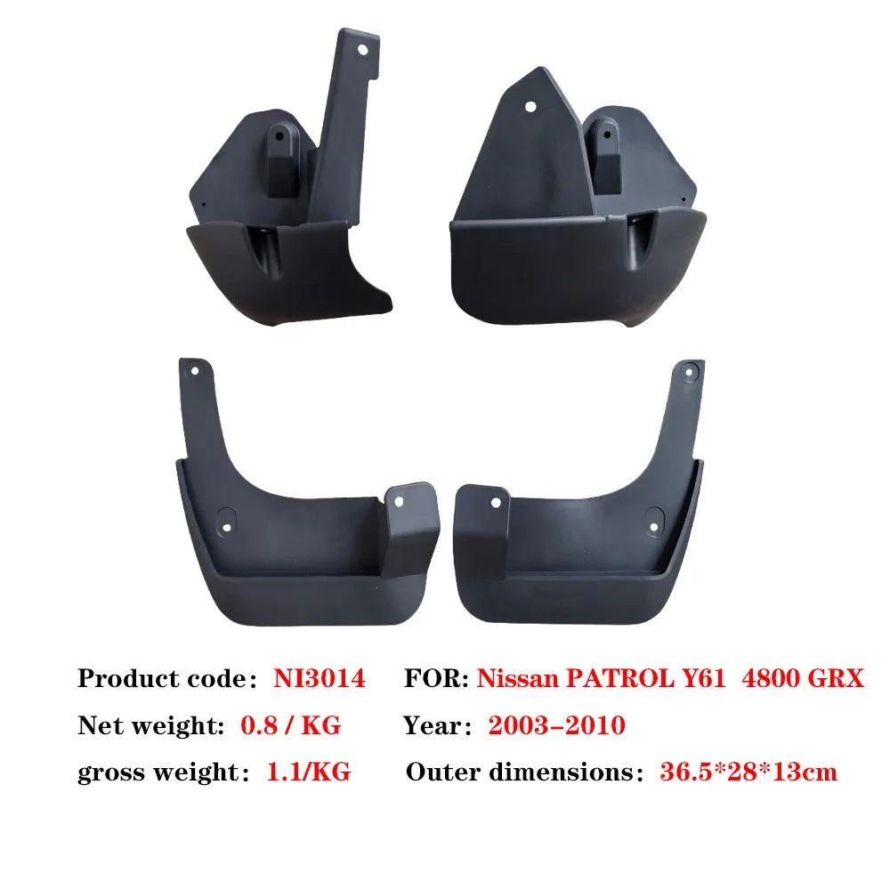 For Nissan Patrol Y61 2003-2011 Mud Flaps Heavy Duty Splash Guards Set of 4 Rugged Mudguards for Off-Road 4x4 SUV Tuck's Performance
