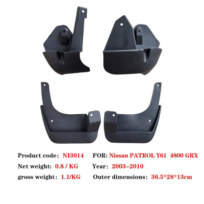 For Nissan Patrol Y61 2003-2011 Mud Flaps Heavy Duty Splash Guards Set of 4 Rugged Mudguards for Off-Road 4x4 SUV Tuck's Performance
