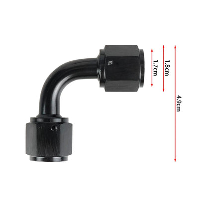4AN 6AN 8AN 10AN Female to AN Female Union Straight 0 45 90 Degrees Swivel Hose End Fitting Adaptors Aluminum Oil Fuel Connector Tuck's Performance