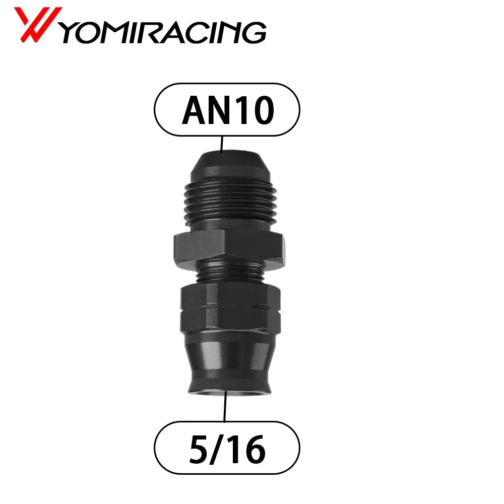 AN6 AN8 AN10 Male Flare to 5/16" 3/8" Fuel Hardline Tube Fitting Adapter Connector Alloy Black For 5/16" 3/8" inch OD Alloy Tube Tuck's Performance