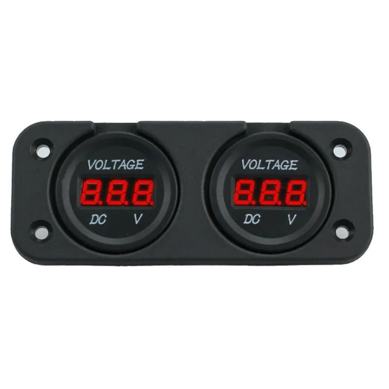 Waterproof 12V/24V Dual LED Digital Voltmeter Panel image 8