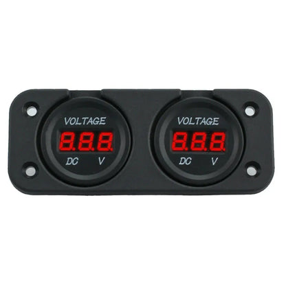 Waterproof 12V/24V Dual LED Digital Voltmeter Panel image 8