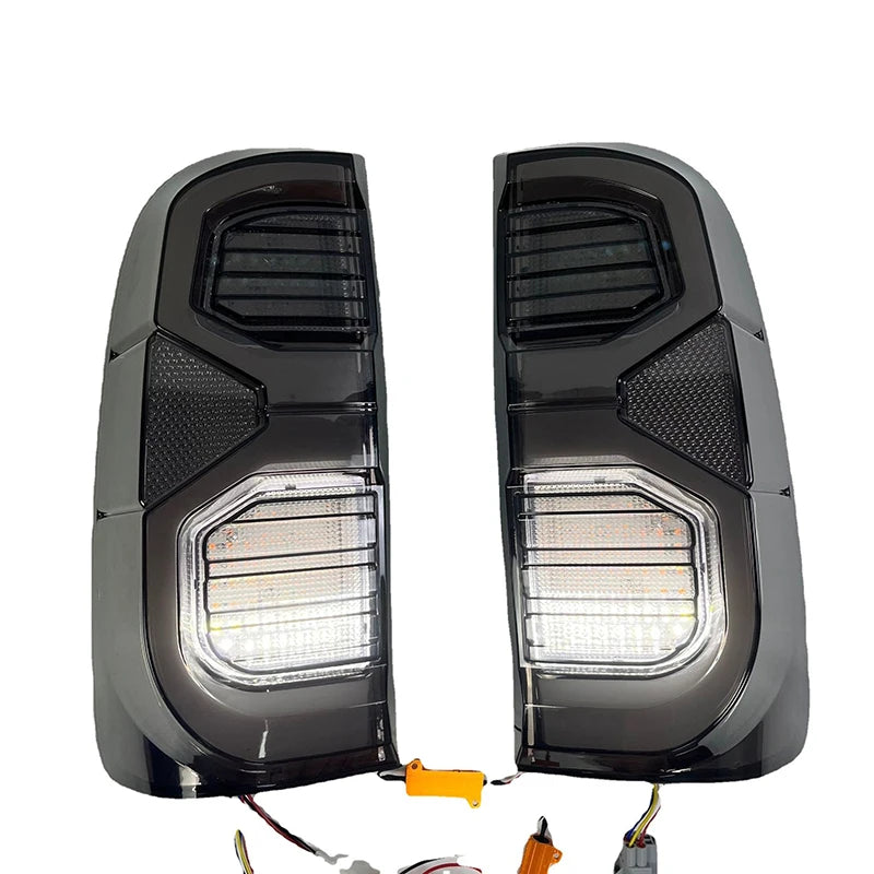 2PCS Rear LED Tail Lights Running +Brake +Reverse +Turn Signal Taillight Assembly For Toyota Hilux 2004-2015 Plug and Play Tuck's Performance