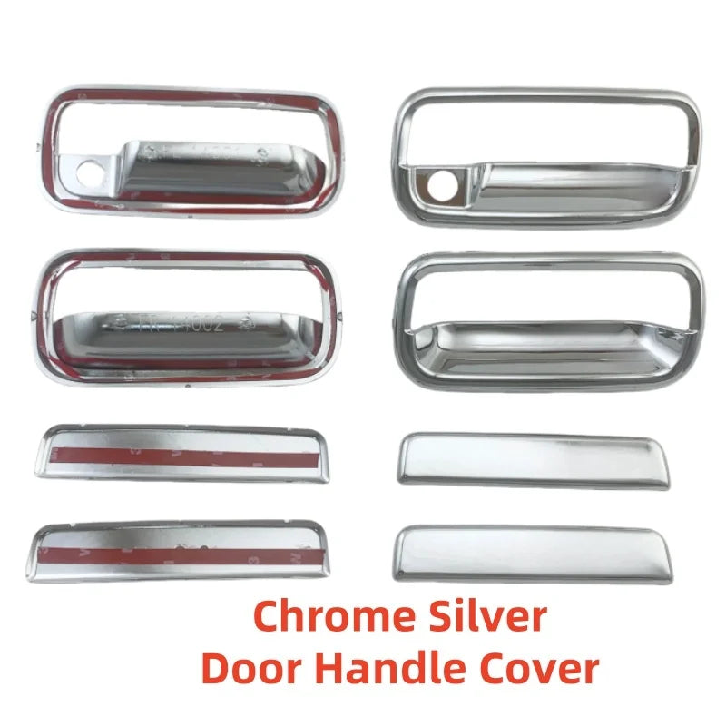Chrome silver door handle and bowl covers set