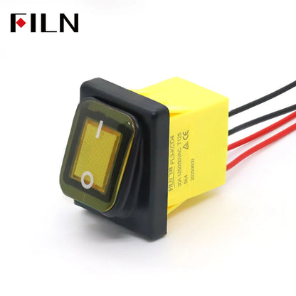 30A 12V 24V 220V LED Rocker Switch With Wires ON OFF Heavy Duty 4 Pin DPST IP67 Sealed Waterproof  Auto Boat Marine Toggle 30x22 Tuck's Performance