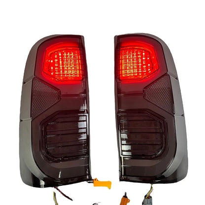 2PCS Rear LED Tail Lights Running +Brake +Reverse +Turn Signal Taillight Assembly For Toyota Hilux 2004-2015 Plug and Play Tuck's Performance