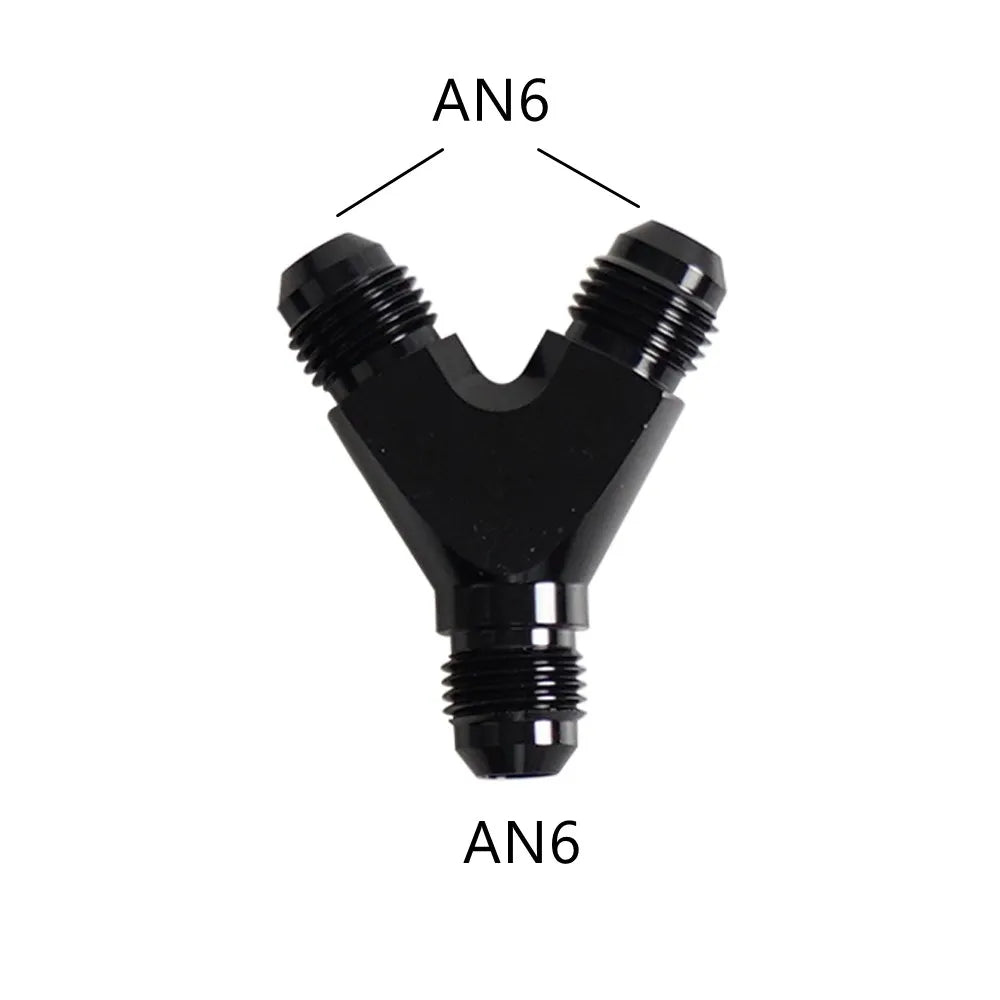 High Quality AN4 AN6 AN8 AN10 Y Adapter Block Male Thread Fuel Hose Fitting Adapters Tee Oil Pipe Joint Universal Aluminium Tuck's Performance