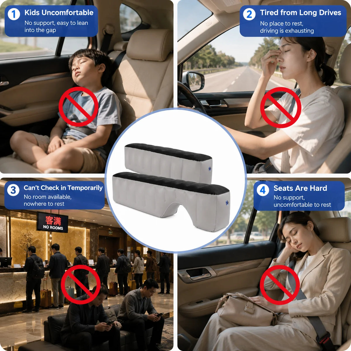 Car Travel Inflatable Bed Back Seat Air Mattress Support Gap Pad Anti-drop Car Interior Self-driving Camping Rest Accessories Tuck's Performance