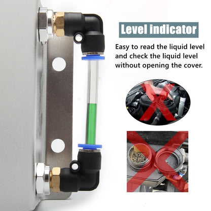 Universal 1L/2L Aluminum Oil Catch Can Reservoir Tank Engine Coolant Radiator Overflow Oil Fuel Tank With Drain Plug Breather Tuck's Performance