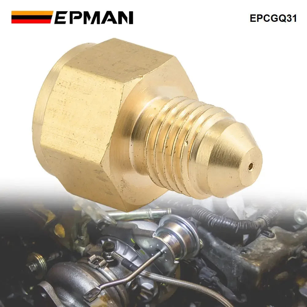 EPMAN Brass AN4 Inline Turbo Oil Feed Inlet Restrictor Fitting -4AN Male To -4AN Female 0.035" EPCGQ31 Tuck's Performance