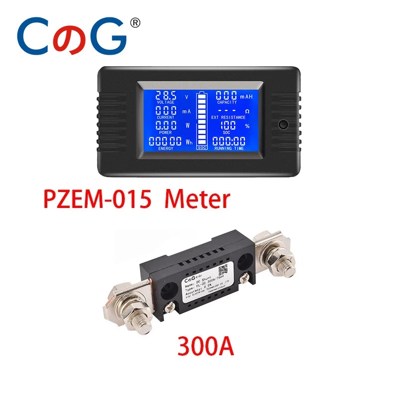 CG 20A/50A/100A DC Multifunction Battery Monitor Meter with Shunt LCD Display Digital Meter Voltmeter Ammeter for Cars,RV Tuck's Performance