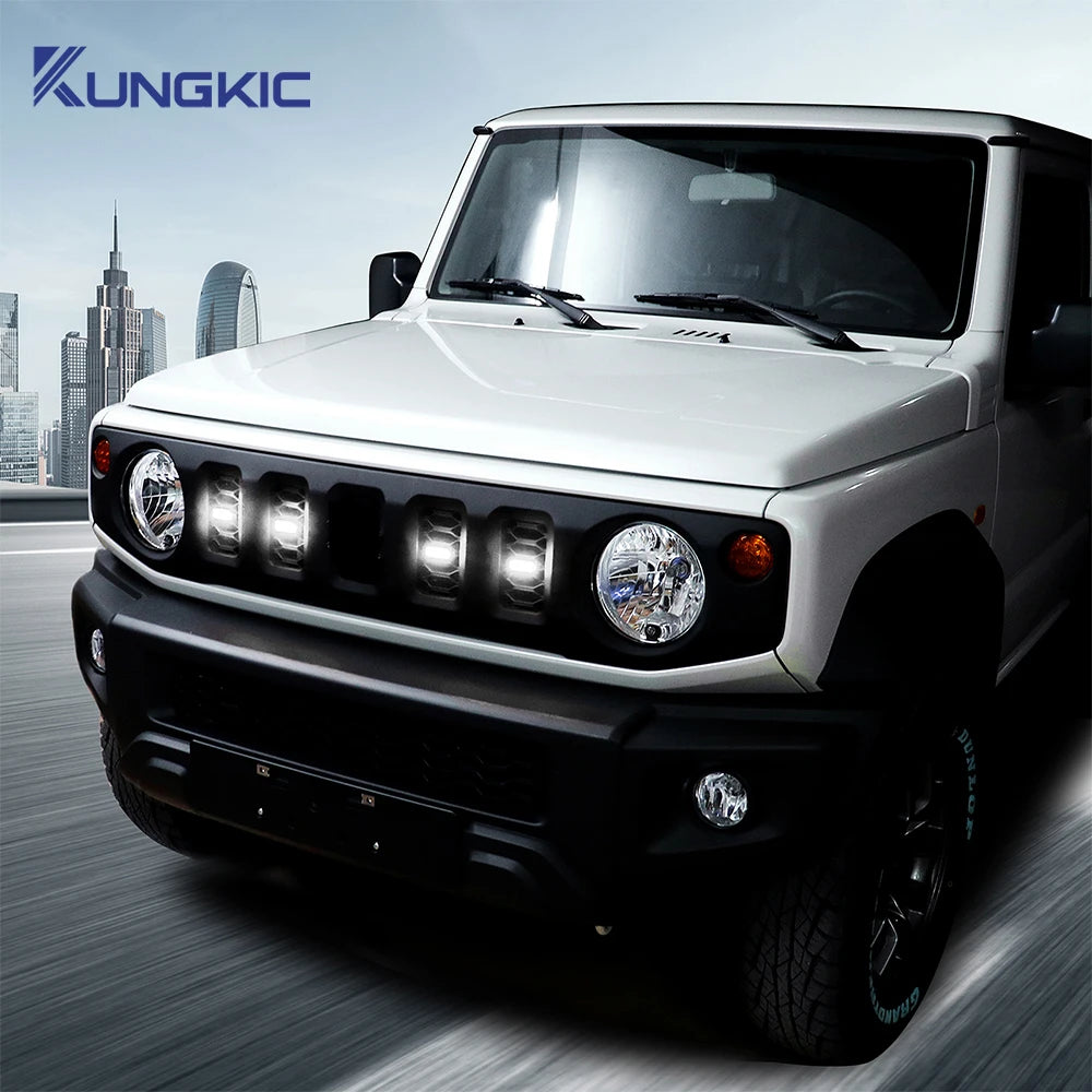 For Suzuki Jimny JB64 JB74 2019 2020 2021 2022 2023-2026 Car LED Front Grille Lights External Grille Lamps Decoration Light 12V Tuck's Performance