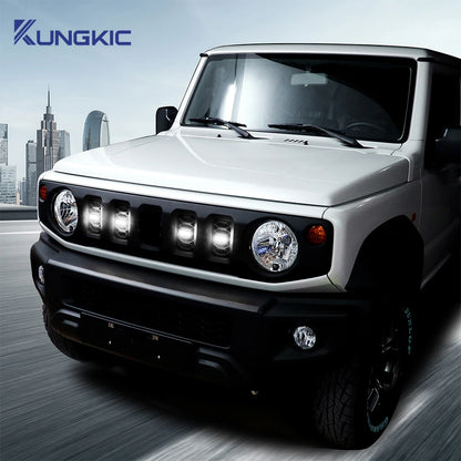 For Suzuki Jimny JB64 JB74 2019 2020 2021 2022 2023-2026 Car LED Front Grille Lights External Grille Lamps Decoration Light 12V Tuck's Performance