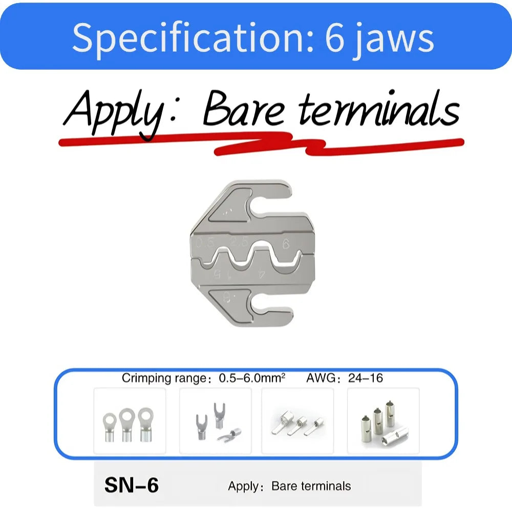 SN-58B Ratchet Crimping Pliers Kit with 5 Jaws - product image 10