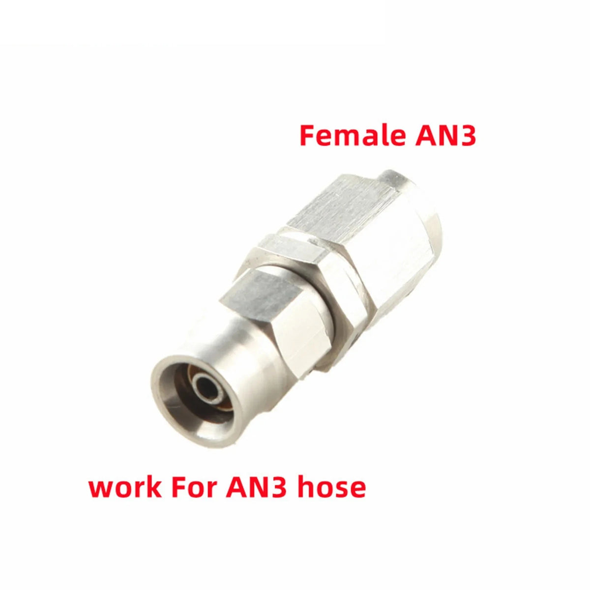 Straight AN3 stainless PTFE hose end