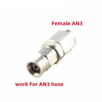 Straight AN3 stainless PTFE hose end