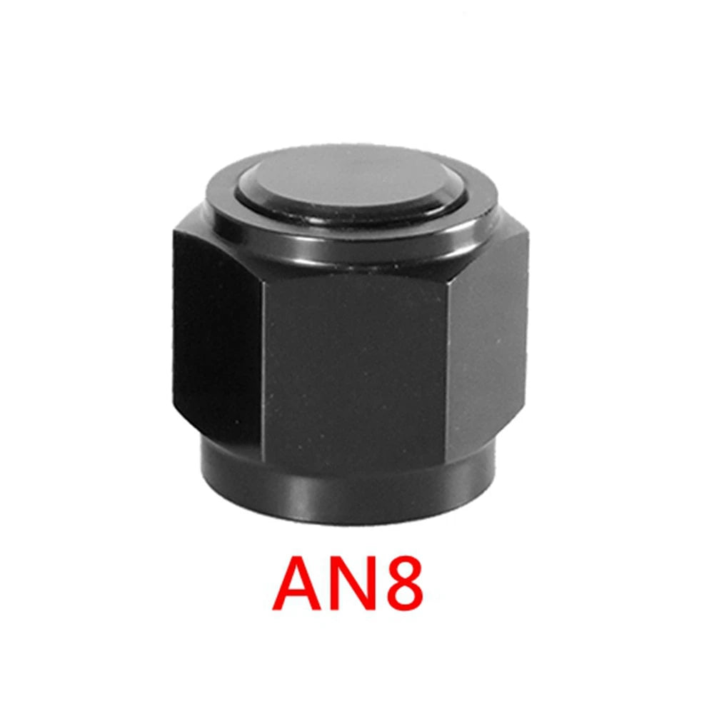 1PC AN4 AN6 AN8 AN10 AN12 Adapter Female Flare End Cap Plug Tube Fitting Hex Head Port Fitting Aluminum Black Tuck's Performance