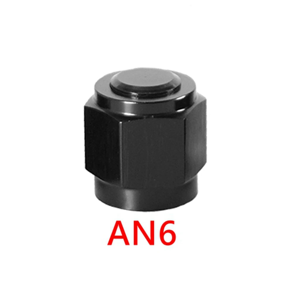 1PC AN4 AN6 AN8 AN10 AN12 Adapter Female Flare End Cap Plug Tube Fitting Hex Head Port Fitting Aluminum Black Tuck's Performance