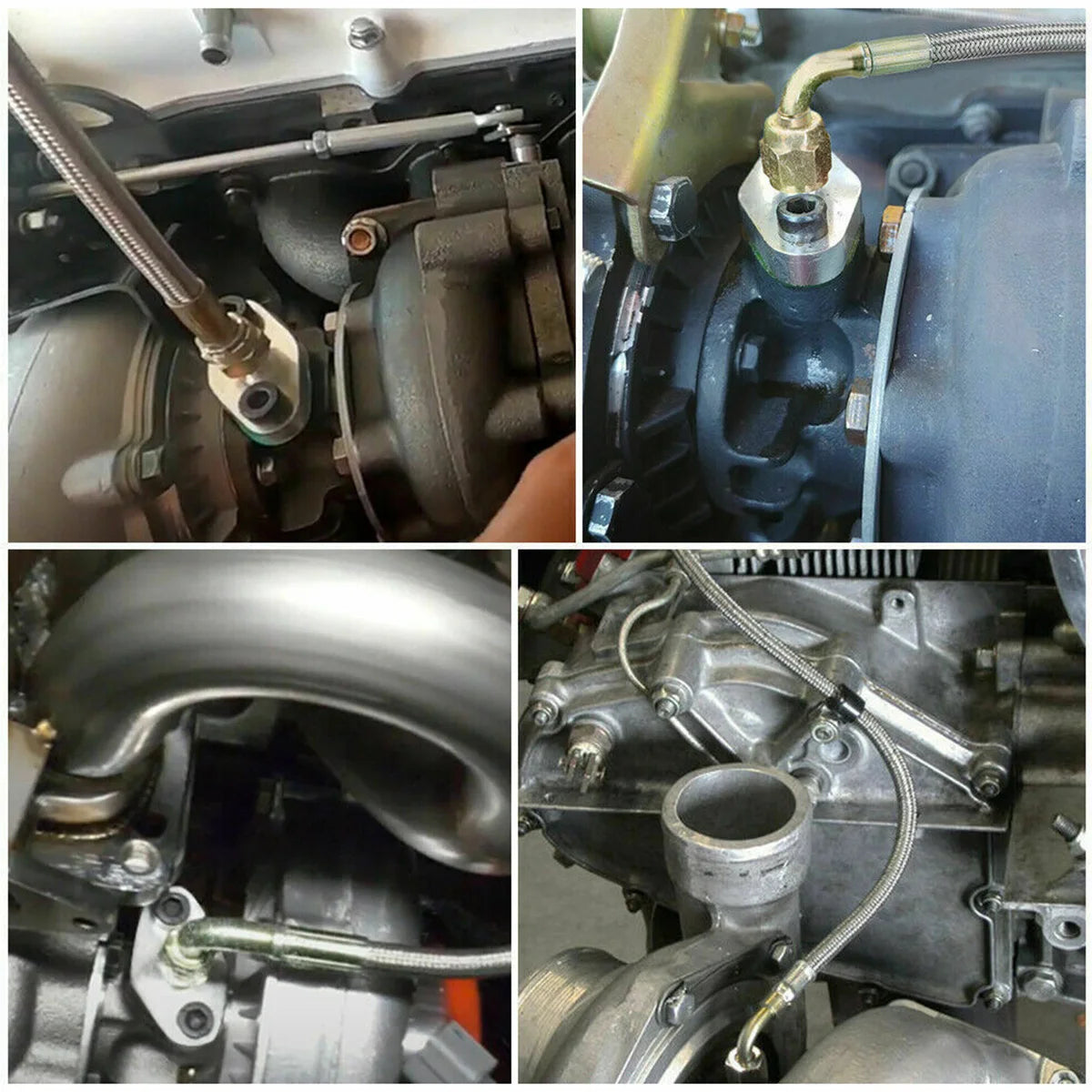New Turbo Oil Feed Line Kit Universal Oil Return Line Kit Oil Drain Line Kit with 1/8 NPT, 90 ° 4 AN To 1/8 NPT Connector For Tuck's Performance